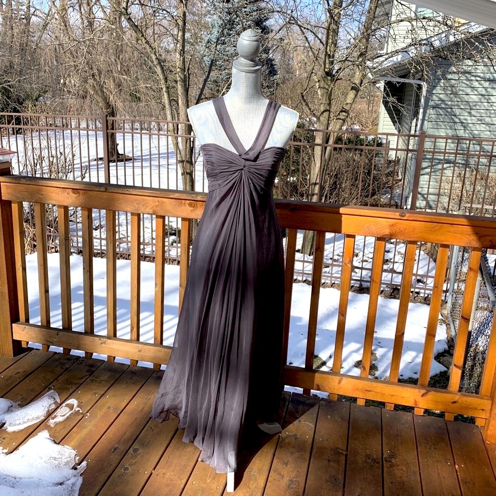 Laundry 100% silk strapless maxi gown dress size 2